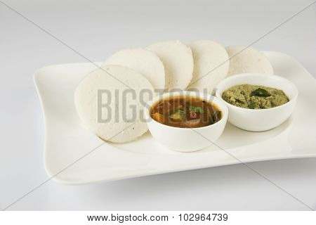south indian breakfast, idli or idly sambar