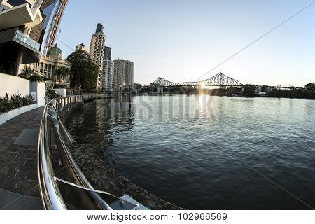 Brisbane Story Bridge sunrise cityscape