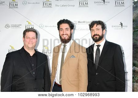 LOS ANGELES - SEP 25:  Jason Tegos, Andrew Ahmed, Ben Brandes at the Catalina Film Festival Friday Evening Gala at the Avalon Theater on September 25, 2015 in Avalon, CA