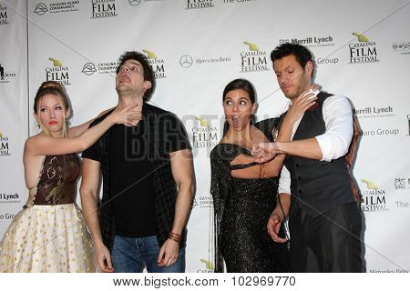 LOS ANGELES - SEP 25:  Megan Lee Joy, David Blue, Jessica Sherif, Dove Meir at the Catalina Film Festival Friday Evening Gala at the Avalon Theater on September 25, 2015 in Avalon, CA