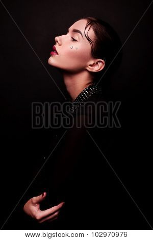 Fashion Brunette Model Portrait.