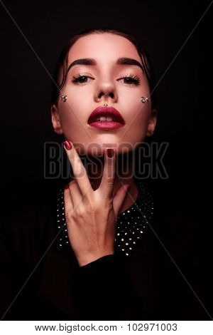 Fashion Brunette Model Portrait.