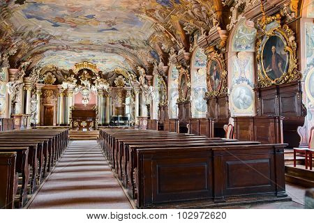 WROCLAW, POLAND - AUGUST 04, 2013: Leopoldina grand Hall at Wroclaw University. Poland