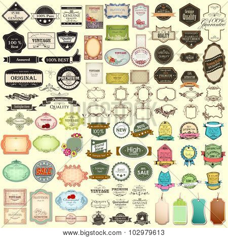 illustration of vintage selling badge for premium quality jumbo collection