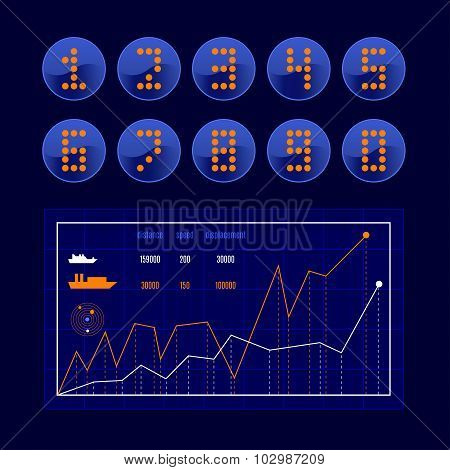 Vector Set Of Neon Numbers.