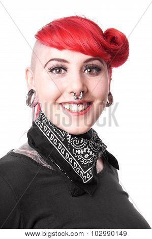 happy woman with piercings