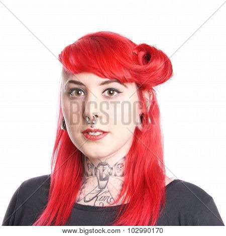woman with tattoos and piercings