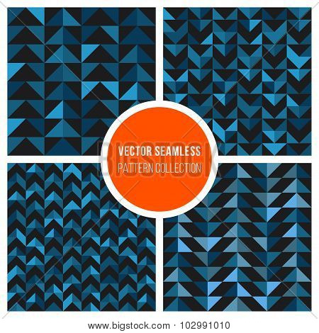 Vector Seamless Truchet Geometric Pattern Collection