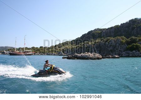 Young Man on Jet Ski.