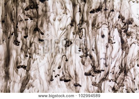Black Ink Flowing Through Water