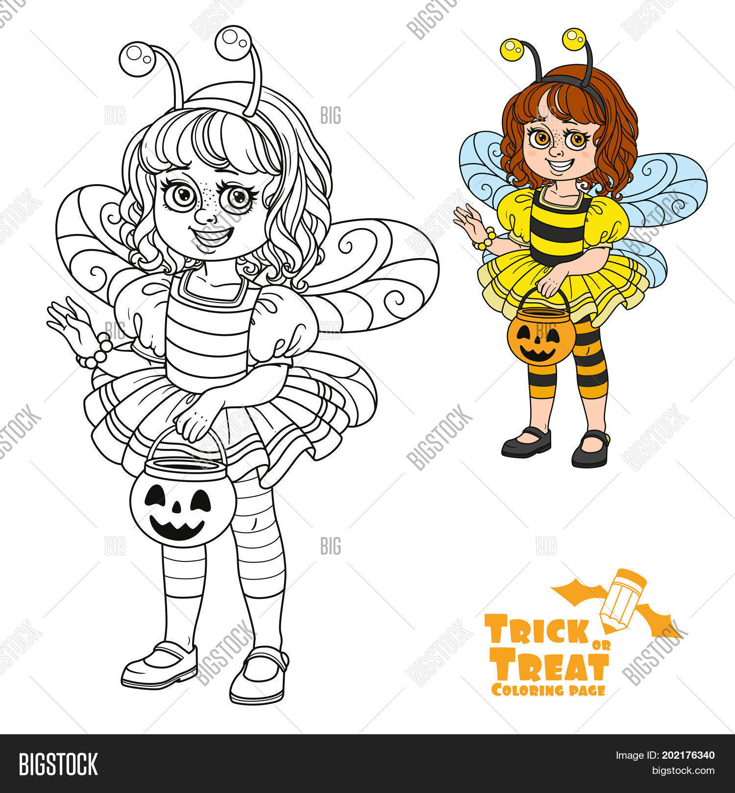 Cute Girl Bee Costume Vector Photo Free Trial Bigstock