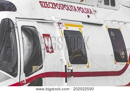 Radom, Poland - August 26, 2017 : Polish Navy Helicopter During Air Show Radom 2017.