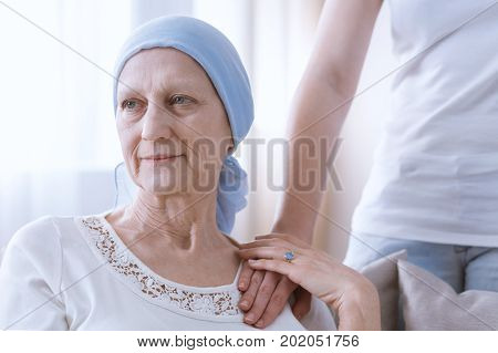 Hopeful Woman Battling With Cancer