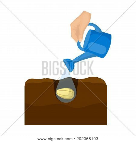 Watering single icon in cartoon style .Watering, vector symbol stock illustration .
