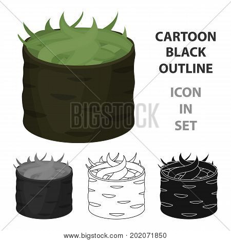 Gunkan maki icon in cartoon style isolated on white background. Sushi symbol vector illustration.