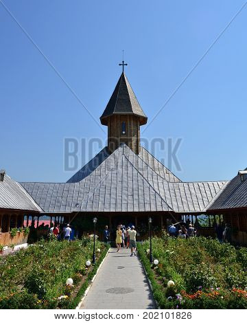 ORSOVA ROMANIA - 08.27.2017: saint ana monastery landmark architecture