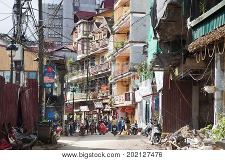 SA PA, VIETNAM - AUGUST 2017: Sa Pa town, the high mountains, Lao Cai province, Vietnam