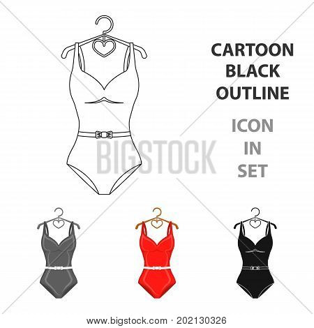 Plaid swimsuit in red and . Underwear for swimming.Swimcuits single icon in cartoon style vector symbol stock web illustration.
