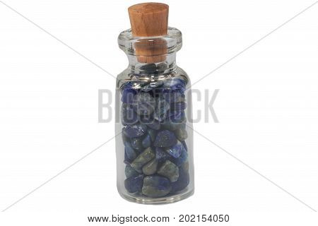 lapis lazuli Stone isolated on white background ,wealth and luck
