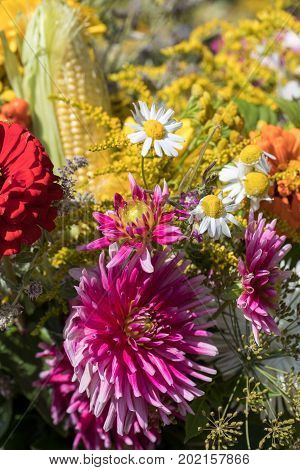 handmade beautiful bouquets from flowers and herbs