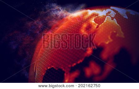 Abstract Black Geometrical Background . Connection structure. Science background. Futuristic Technology HUD Element . onnecting dots and lines . Big data visualization and Business .