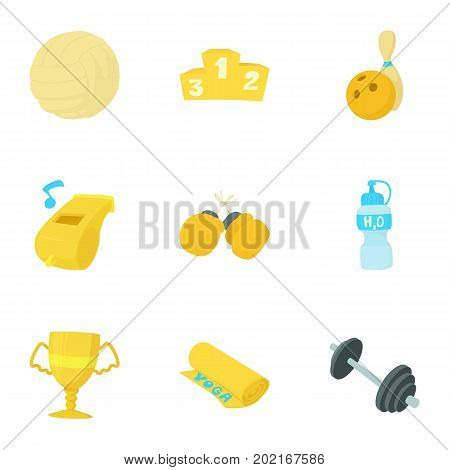 Sport festival icons set. Cartoon set of 9 sport festival vector icons for web isolated on white background