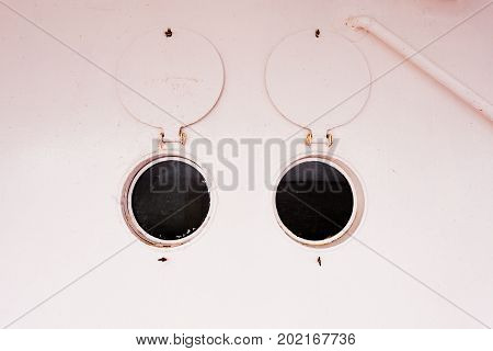 Bulleye Portholes Open Round Shutters Abstract