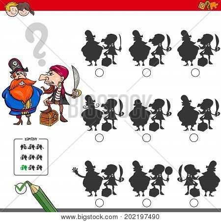 Educational Shadow Game Activity With Pirates