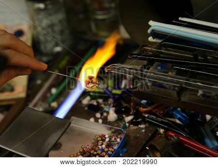 Warm Flame Used By The Vetraio Artist While Modeling The Glass I
