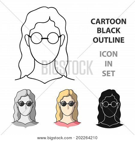 A woman with blond hair with glasses.A blind woman because of diabetes.Diabetes single icon in cartoon style vector symbol stock web illustration.