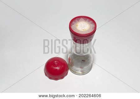 Empty Glass Pepper Mill, Manual, Adjustable, Open