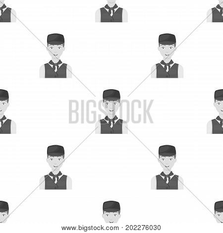 Belgian guy in a cap and waistcoat.The dark Belgian wolf. Belgium single icon in monochrome style vector symbol stock web illustration.