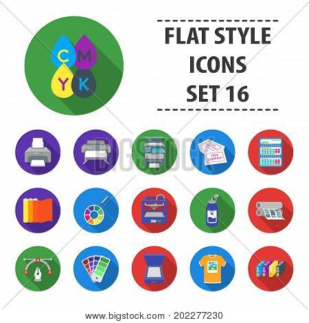 Typography set icons in flat style. Big collection typography vector symbol stock