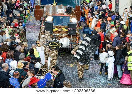 People At The Carnival Of Tesserete On Switzerland