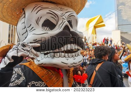 Day Of The Dead Parade In Mexico City.