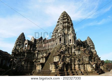 Angor Wat ancient architecture world heritage in Siem Reap Cambodia