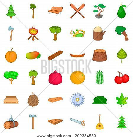 Bonsai icons set. Cartoon style of 36 bonsai vector icons for web isolated on white background
