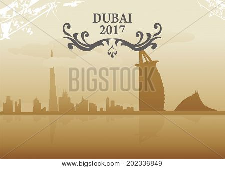 dubai city skyline vector illustration design cityscape