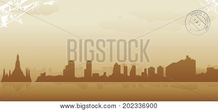 bangkok city skyline vector illustration design cityscape