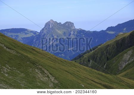 view to the aggenstein in the alps in austria