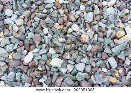 Close Up Of Crushed Rock For Railway Ballast Background Texture
