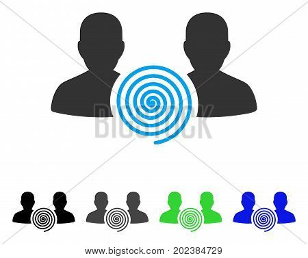 Hypnosis Sect vector pictograph. Style is a flat graphic symbol in black, grey, blue, green color variants. Designed for web and mobile apps.