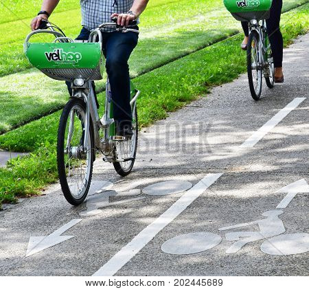 Strasbourg France - July 24 2016 : Bicycle Sharing System