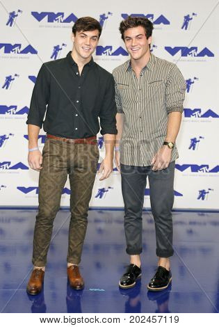Grayson Dolan and Ethan Dolan at the 2017 MTV Video Music Awards held at the Forum in Inglewood, USA on August 27, 2017.