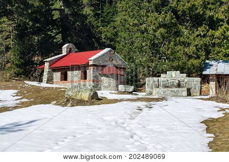 Chapel near Yavorov hut, Bulgaria, Bansko in winter