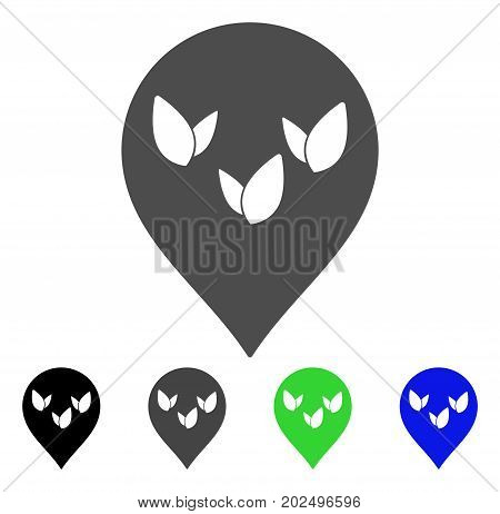 Flora Field Marker vector icon. Style is a flat graphic symbol in black, grey, blue, green color versions. Designed for web and mobile apps.