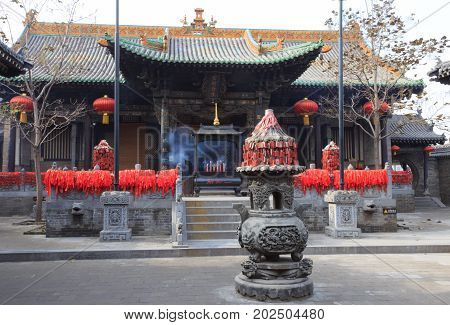 Pingyao, China - November 19, 2017: Morning View Of Ancient City Of Ping Yao (unesco World Heritage