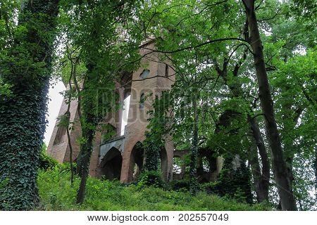 Ruined medieval castle in Villa Sorra. Castelfranco Emilia Modena Italy