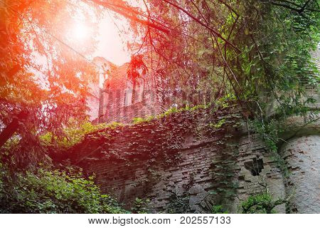 Ruined medieval castle in Villa Sorra. Castelfranco Emilia Modena Italy