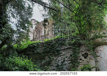 Ruined medieval castle in Villa Sorra. Castelfranco Emilia Modena Italy